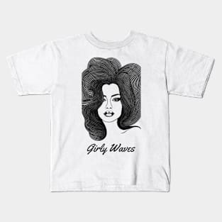 girly waves, surfer girl, surf vibes, v2 Kids T-Shirt